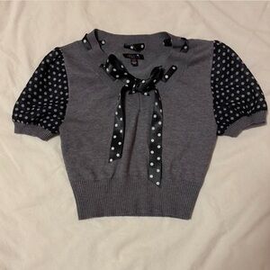 *Flash Sale* Delia’s Dolls Kill ‘PHOTO OP’ Grey Polka Dot Bot Knit Top NWT XL